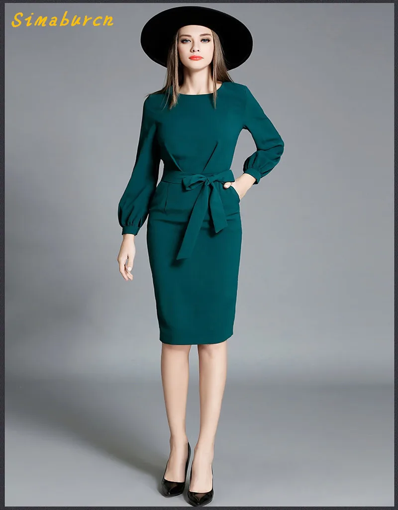 European Fashion Style New Elegant Autumn Long Sleeved Dress Women O-Neck Lantern Sleeve Slender Waist Dresses Bow Ties Design
European Fashion Style New Elegant Autumn Long Sleeved Dress Women O-Neck Lantern Sleeve Slender Waist Dresses Bow Ties Design