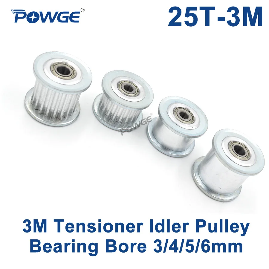 POWGE 25 Teeth 3M Idler Pulley Tensioner Wheel Bore 3/4/5/6mm with Bearing Guide Regulating synchronous pulley HTD3M 25T 25teeth
POWGE 25 Teeth 3M Idler Pulley Tensioner Wheel Bore 3/4/5/6mm with Bearing Guide Regulating synchronous pulley HTD3M 25T 25teeth