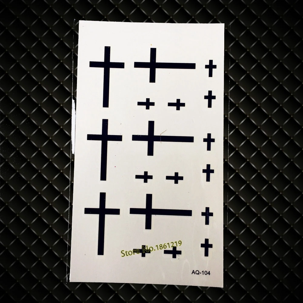 Cool Black Cross Decals Temporary Tattoo Sticker For Men Women Body Art Arm Neck Decals Waterproof Fake Tattoo Stickers GAQ-104
Cool Black Cross Decals Temporary Tattoo Sticker For Men Women Body Art Arm Neck Decals Waterproof Fake Tattoo Stickers GAQ-104