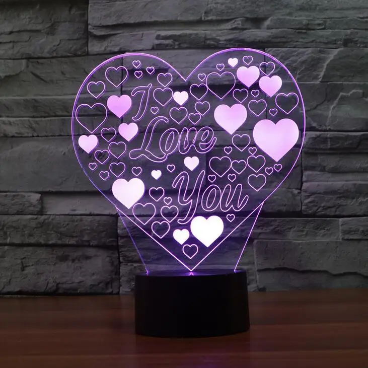 Valentine's Day Love Gift Creative Touch Desktop Lamps 3D Novelty Light Creative Gifts Seven Color Change Acrylic Lamp
Valentine's Day Love Gift Creative Touch Desktop Lamps 3D Novelty Light Creative Gifts Seven Color Change Acrylic Lamp