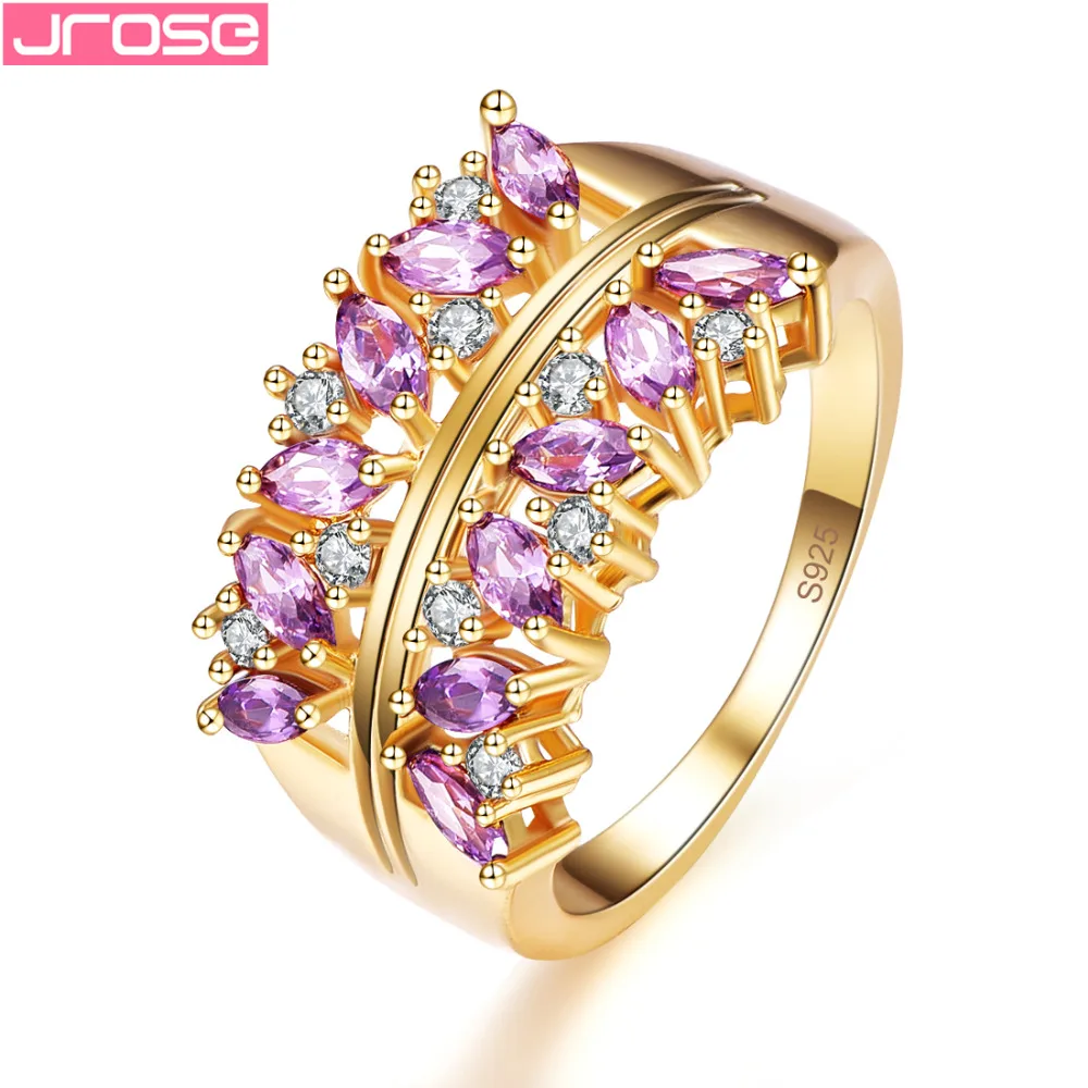 JROSE Wedding Band Purple & White Cubiz Zirconia Silver Goldplated Ring Size 6 7 8 9 Dazzling Pretty Fashion Women Jewelry
JROSE Wedding Band Purple & White Cubiz Zirconia Silver Goldplated Ring Size 6 7 8 9 Dazzling Pretty Fashion Women Jewelry