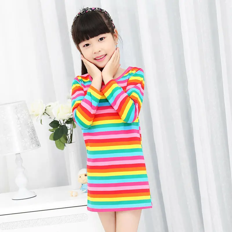 New Girls Dress Spring Autumn baby kid Children's clothing cute Rainbow long sleeve dresses 1pcs sale 2~10Age high quality
New Girls Dress Spring Autumn baby kid Children's clothing cute Rainbow long sleeve dresses 1pcs sale 2~10Age high quality