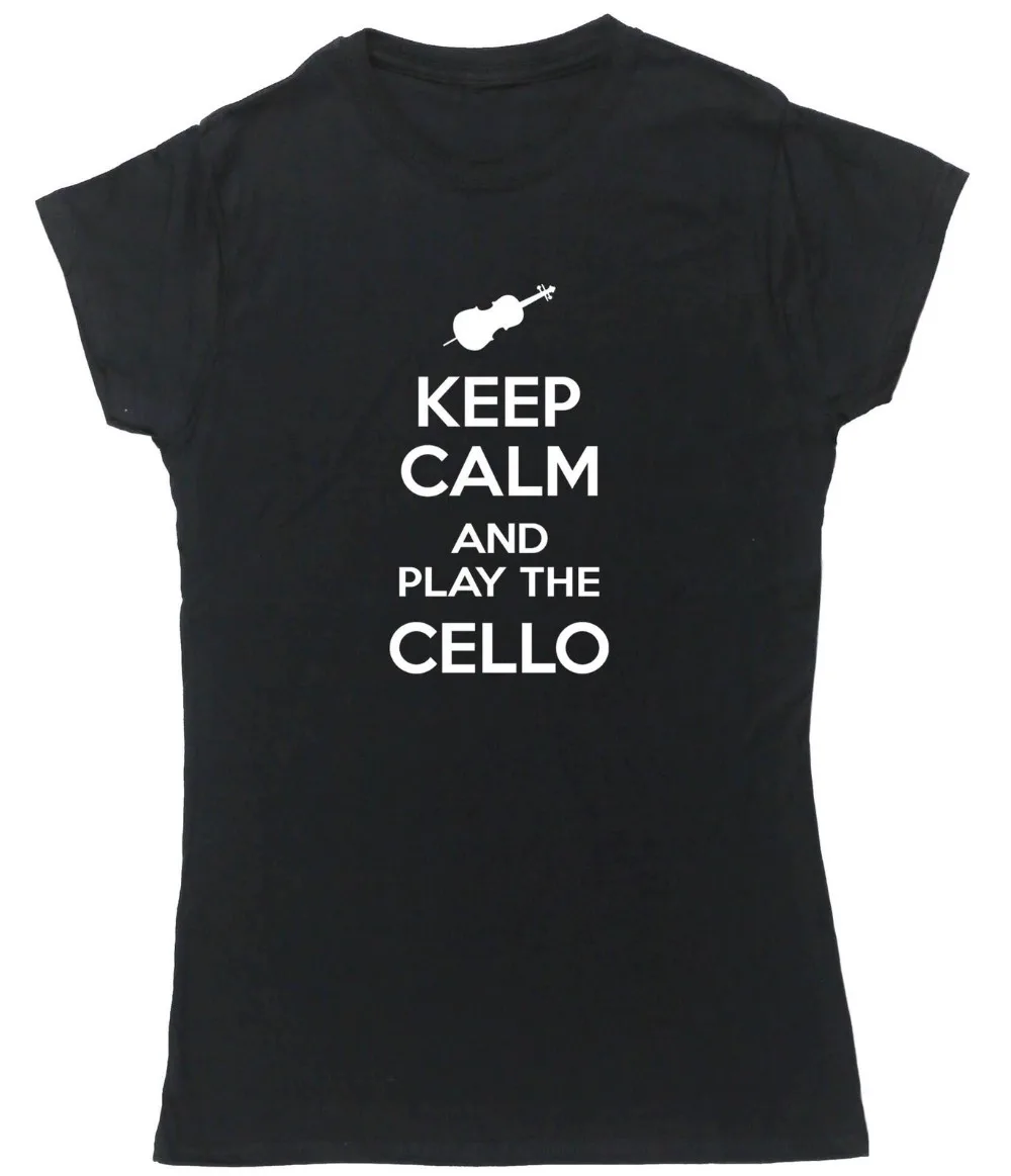 Женские топы Keep Calm and Play the Cello футболка женские футболки подарки Прямая