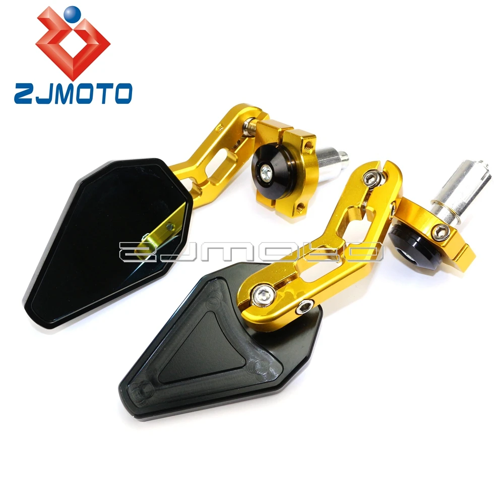Universal Motorcycle Black 7/8" Handle Bar End Side Golden Mirrors For Custom Bobber ZJMOTO
Universal Motorcycle Black 7/8" Handle Bar End Side Golden Mirrors For Custom Bobber ZJMOTO