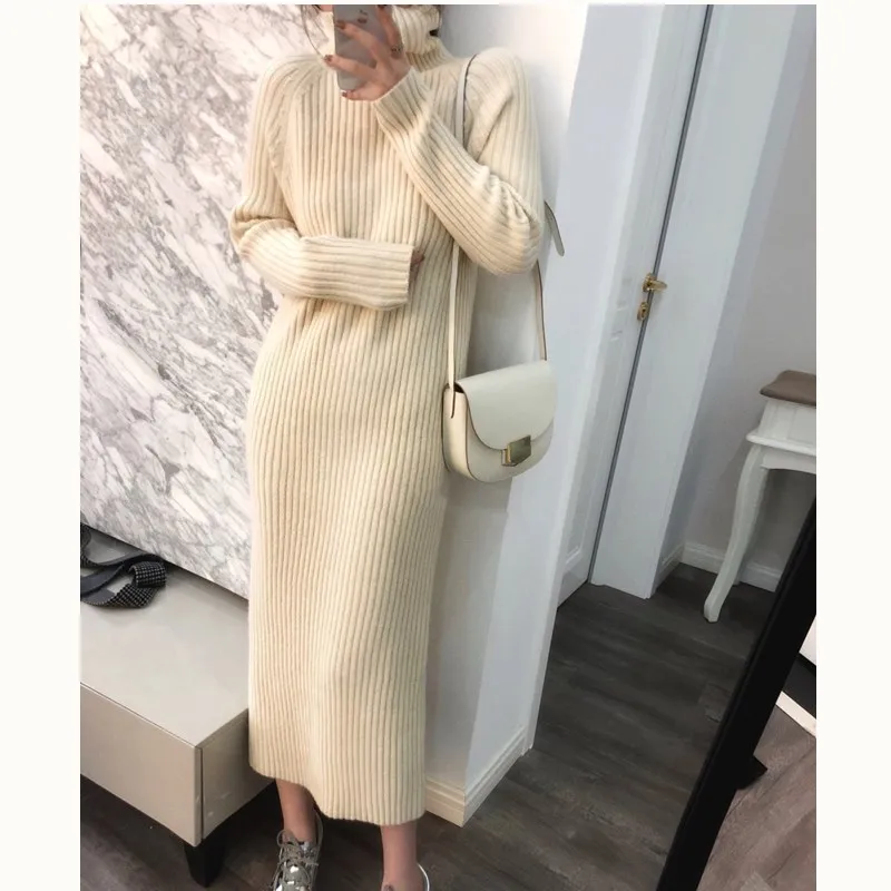 long female solid High collar Cashmere blended Sweater dress color pulloverknit knee Wool Sexy Solid Robe Long Knitted Office
long female solid High collar Cashmere blended Sweater dress color pulloverknit knee Wool Sexy Solid Robe Long Knitted Office