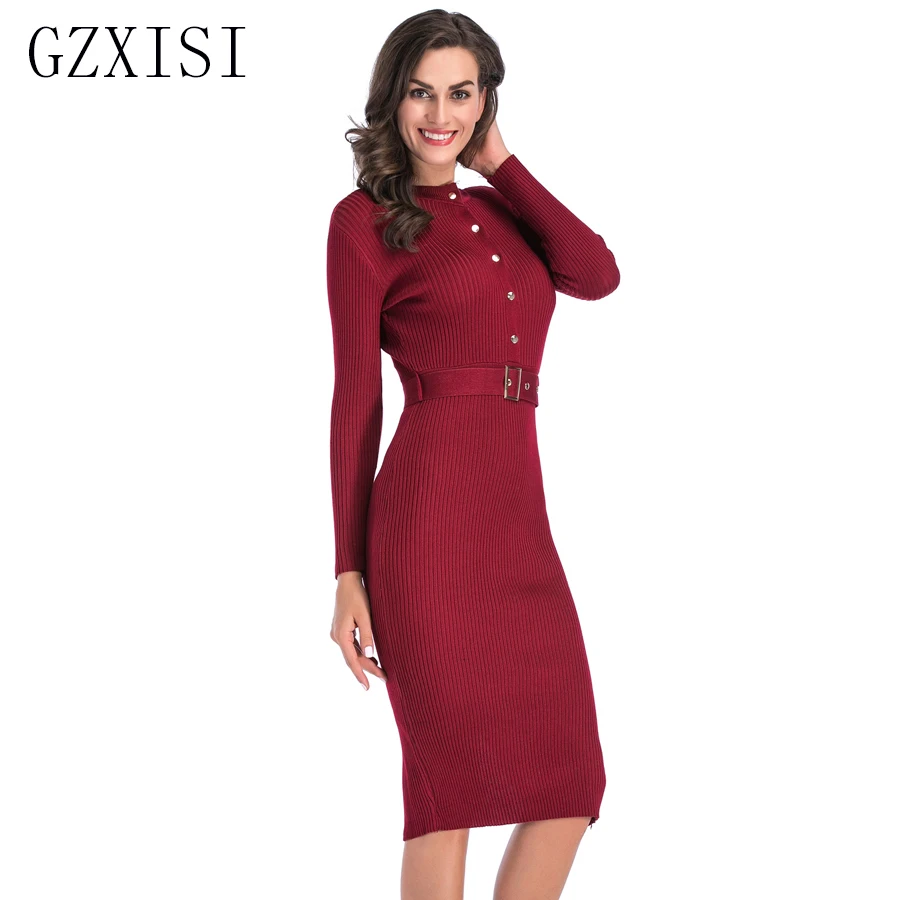 2018 winter dress women long sleeve empire white knitted party dress solid sheath red button office dress ladies vintage
2018 winter dress women long sleeve empire white knitted party dress solid sheath red button office dress ladies vintage