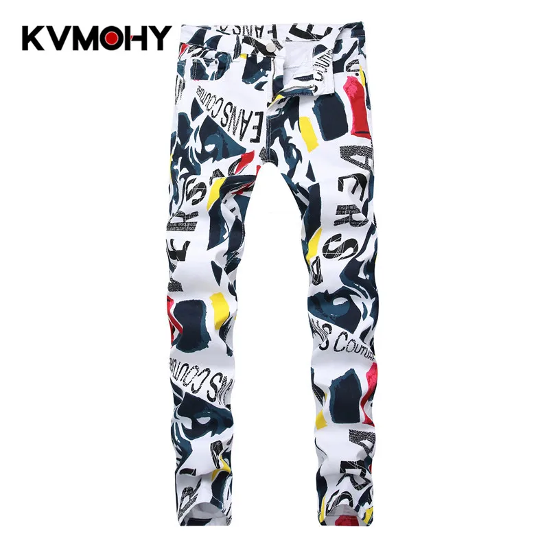Fashion Jeans Men Streetwear Slim Fit White Elastic Punk Pants Hip Hop Jean Night Club Style Printed Denim Jeans Male Trousers
Fashion Jeans Men Streetwear Slim Fit White Elastic Punk Pants Hip Hop Jean Night Club Style Printed Denim Jeans Male Trousers