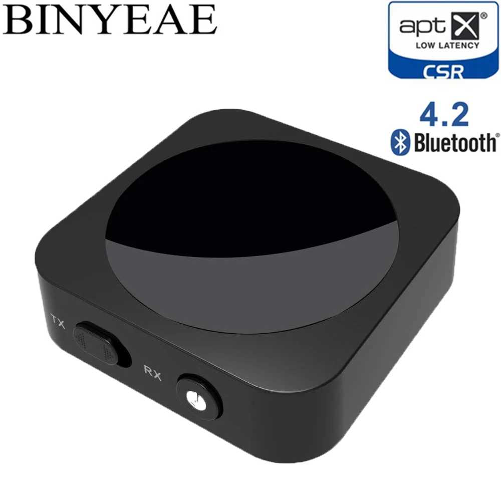 Dual Link Bluetooth 4.2 Aux 3.5mm Aptx low latency Music Transmitter Receiver mini A2DP Wireless home stereo audio TV Adapter
Dual Link Bluetooth 4.2 Aux 3.5mm Aptx low latency Music Transmitter Receiver mini A2DP Wireless home stereo audio TV Adapter