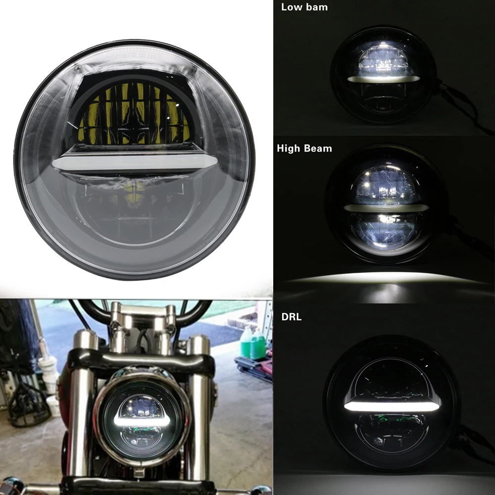 Черная 5 75 "5 3/4 светодиодная фара мотоцикла Мото для Harley Sportster 1200 XL1200L на заказ