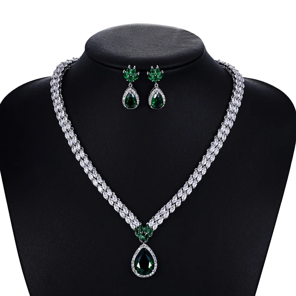 Crystal CZ Cubic Zirconia Bridal Wedding Drop Necklace Earring Set Jewelry Sets for Women Accessories CN10052
Crystal CZ Cubic Zirconia Bridal Wedding Drop Necklace Earring Set Jewelry Sets for Women Accessories CN10052