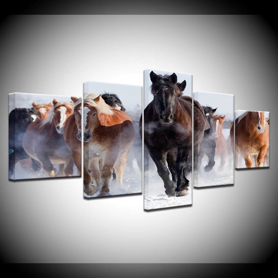 A herd of running horses classic 5 Panel HD Print wall posters Canvas Art Painting For home living room decoration
A herd of running horses classic 5 Panel HD Print wall posters Canvas Art Painting For home living room decoration