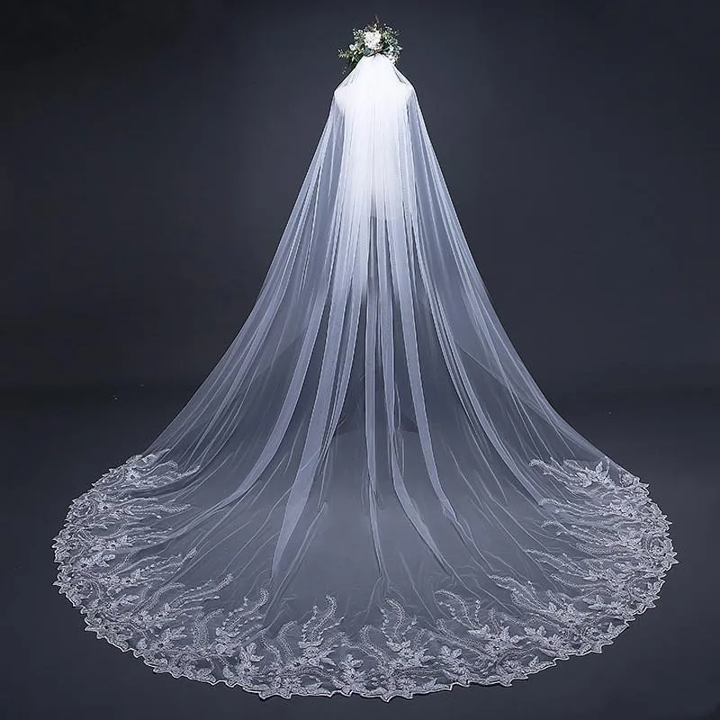 2019 Fashion Bridal Veils 3 M White Ivory Cathedral Length Wedding Veils One Layer Lace Bridal Accessories Veil with Comb
2019 Fashion Bridal Veils 3 M White Ivory Cathedral Length Wedding Veils One Layer Lace Bridal Accessories Veil with Comb