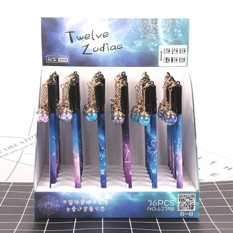 1pc Cute Purple Starry sky Wishing bottle Gel Pen 0.5mm Black Pens 12 Constellation Zodiac Sign Horoscope Kawaii Pens Stationery
1pc Cute Purple Starry sky Wishing bottle Gel Pen 0.5mm Black Pens 12 Constellation Zodiac Sign Horoscope Kawaii Pens Stationery