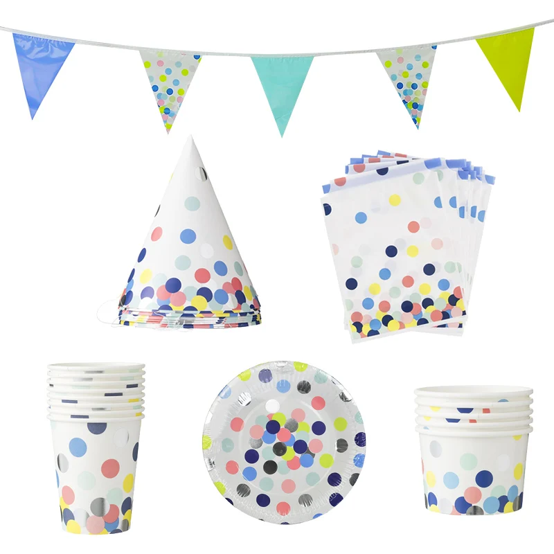 8pcs Disposable Paper Plates/Cups/Bowls/Napkins/Conical Hats/Flag Banners Big Dot Tableware Sets Party Supplies Plastic Gift Bag
8pcs Disposable Paper Plates/Cups/Bowls/Napkins/Conical Hats/Flag Banners Big Dot Tableware Sets Party Supplies Plastic Gift Bag