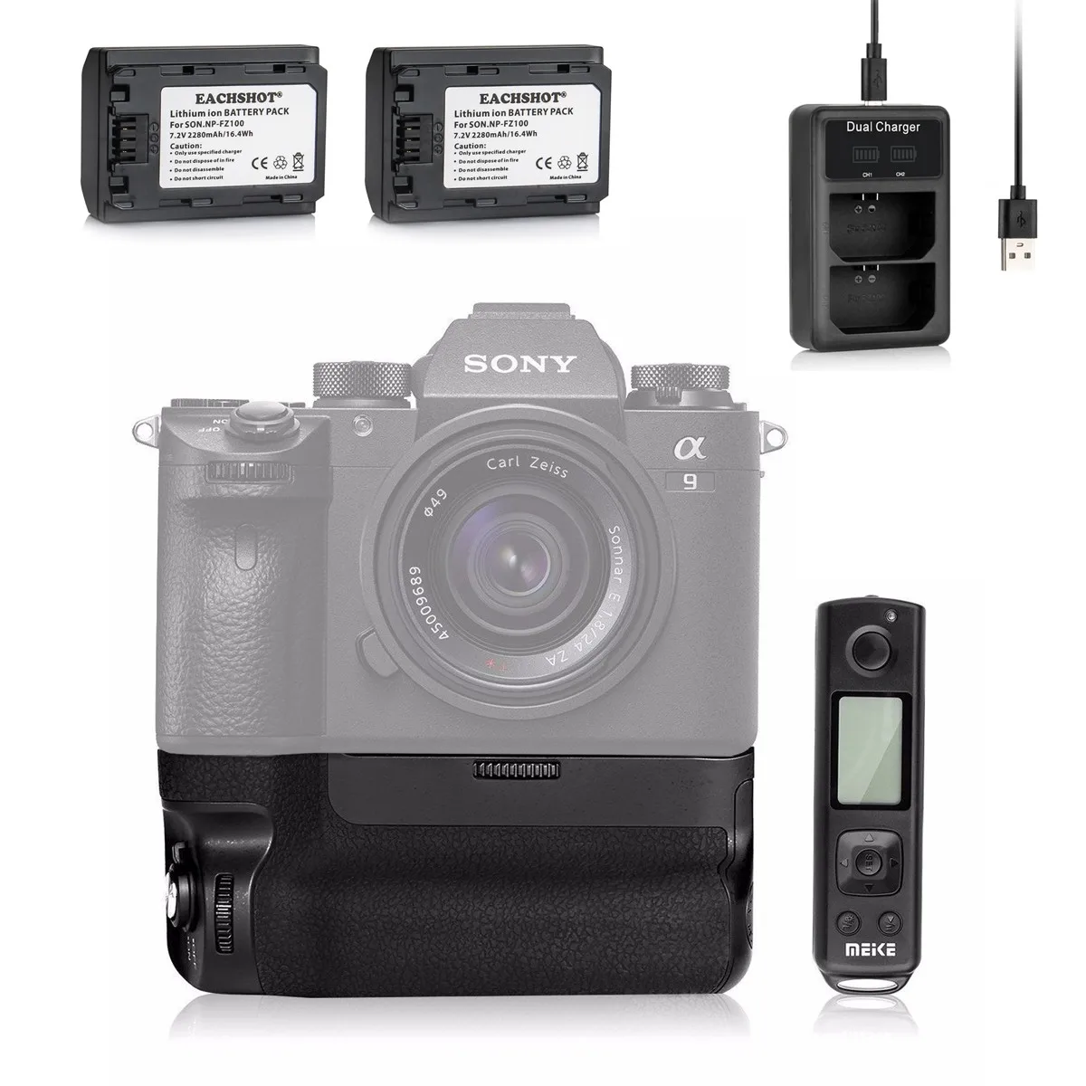 Meike MK-A9 PRO Battery Grip Kit for Sony A9 A7R III A7 III Meike MK-A9PRO&LCD Dual Battery Charger&NP-FZ100 Bettery For Sony
Meike MK-A9 PRO Battery Grip Kit for Sony A9 A7R III A7 III Meike MK-A9PRO&LCD Dual Battery Charger&NP-FZ100 Bettery For Sony
