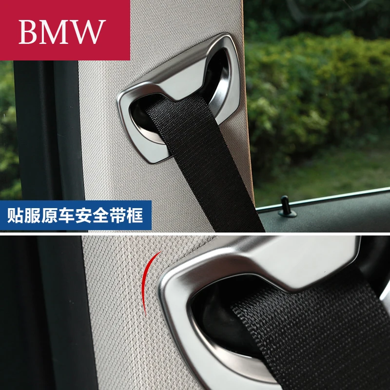 Chrome B Pillar Seat Safety Belt Frame Cover Trim Fit for BMW 3 4 5 Series X5 F30 F31 F32 F36 F10 F16 F18 E70 Accessories | Автомобили и