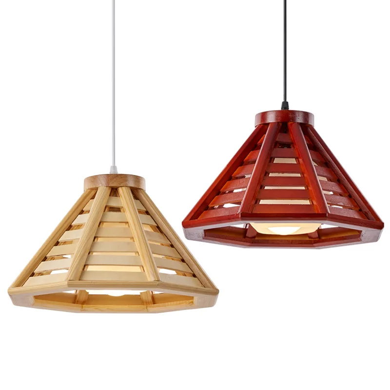 Creative Chinese style simple farm small Pendant Lights tea room solid wood balcony aisle corridor lighting WF4181355