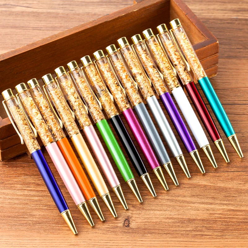 10pcs Creatively 1.0mm Luxury Ballpoint flow oil crystal Gold foil Metal Copper colorful high-grade gold powder quicksand pen
10pcs Creatively 1.0mm Luxury Ballpoint flow oil crystal Gold foil Metal Copper colorful high-grade gold powder quicksand pen