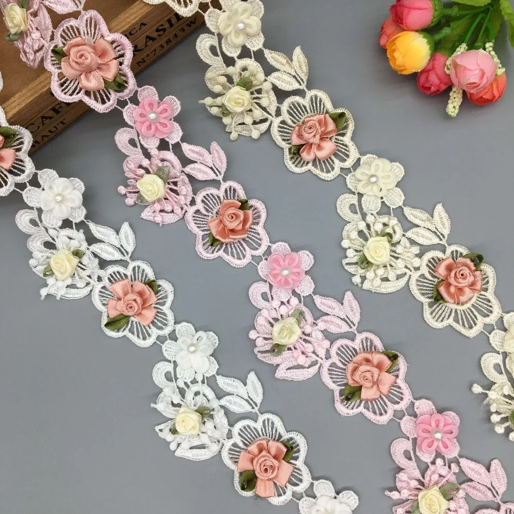 2 yard Soluble Pearl Rose Flower Embroidered Lace Trim Ribbon French Fabric Sewing Craft For Costume Wedding Dress Decoration
2 yard Soluble Pearl Rose Flower Embroidered Lace Trim Ribbon French Fabric Sewing Craft For Costume Wedding Dress Decoration