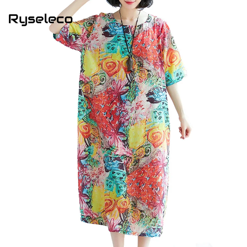 Women Summer Floral Print Female Casual Vintage New 2018 Large Size Dress Plus Size Super Large Boho Beach Wear Loose Vestidos
Women Summer Floral Print Female Casual Vintage New 2018 Large Size Dress Plus Size Super Large Boho Beach Wear Loose Vestidos