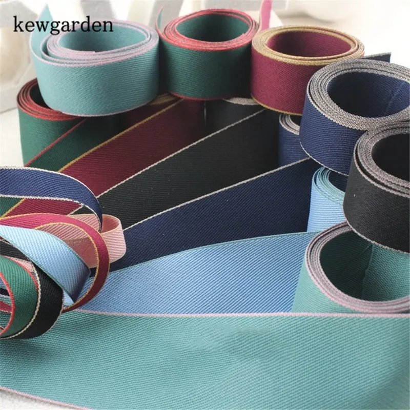 Kewgarden DIY бутоньерка для волос атласная лента с цветными краями хлопковая 1 дюйм 5