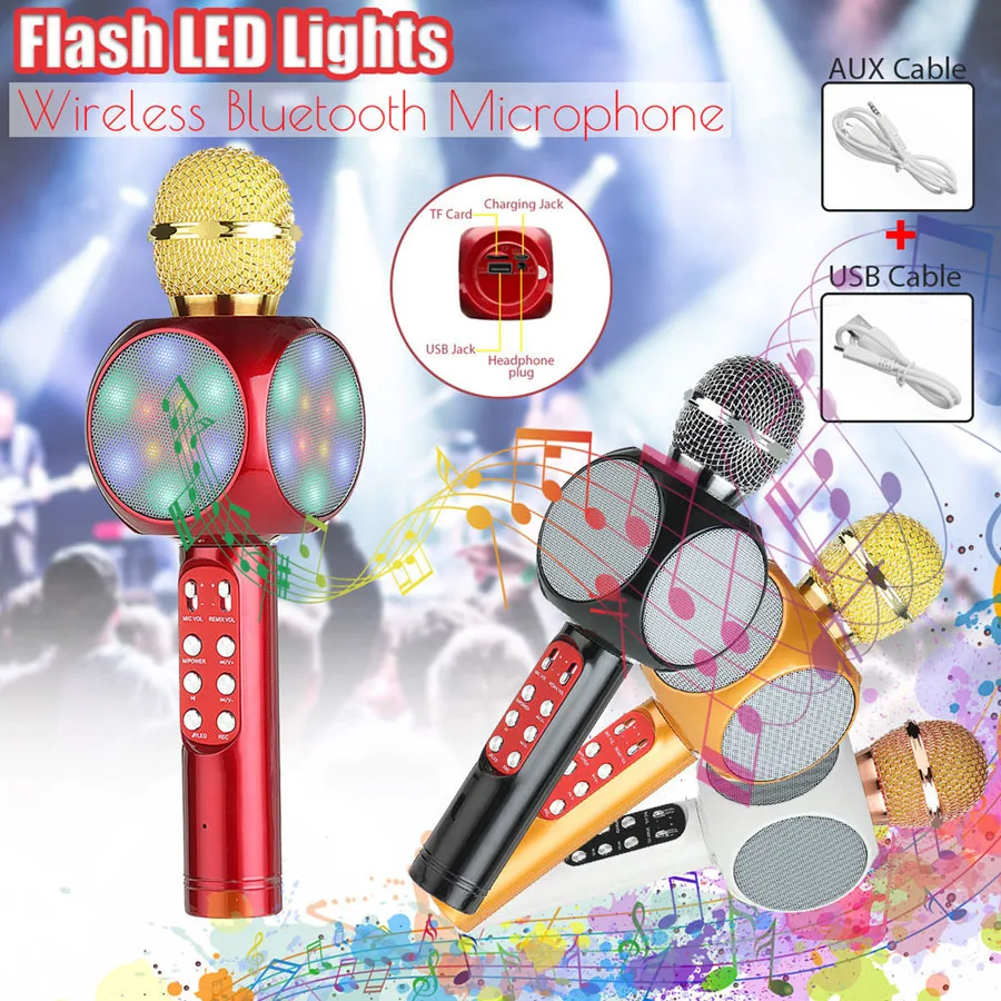 Wireless Bluetooth KTV Microphone Fashion Flash LED Light Hanheld Microphone For Mobile Phone Music Player Speaker Mini Home Mic
Wireless Bluetooth KTV Microphone Fashion Flash LED Light Hanheld Microphone For Mobile Phone Music Player Speaker Mini Home Mic
