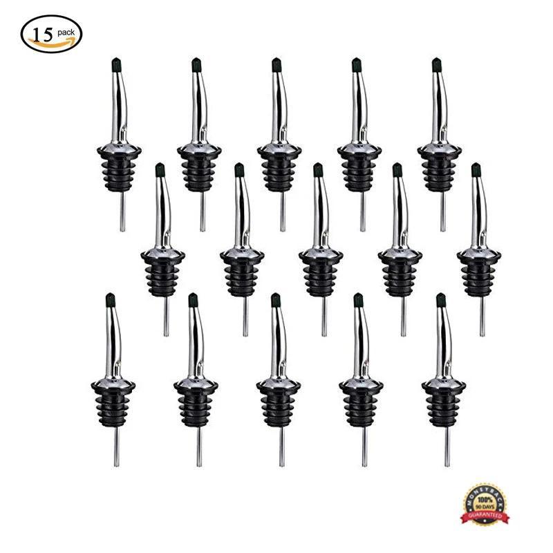 15pcs Stainless Steel Classic Bottle Pourers Tapered Spout Liquor Pourers with Rubber Dust Caps for Pubs Clubs Restaurants Bars
15pcs Stainless Steel Classic Bottle Pourers Tapered Spout Liquor Pourers with Rubber Dust Caps for Pubs Clubs Restaurants Bars