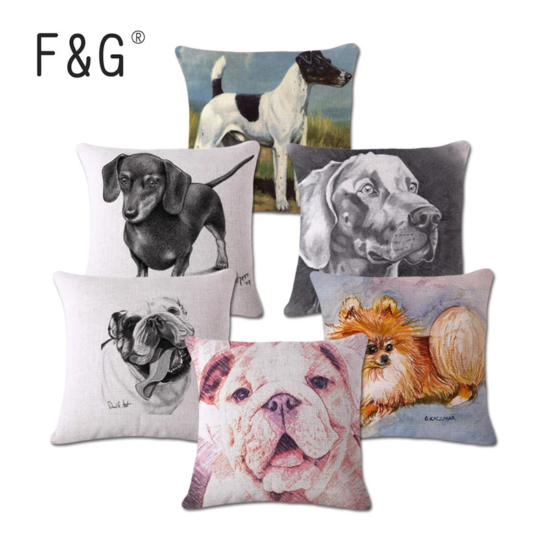Christmas Pillow case dachshund Cushion Cover Cotton Linen Throw Pillow cover bull terrier Decorative Cojines almofadas 45x45cm
Christmas Pillow case dachshund Cushion Cover Cotton Linen Throw Pillow cover bull terrier Decorative Cojines almofadas 45x45cm