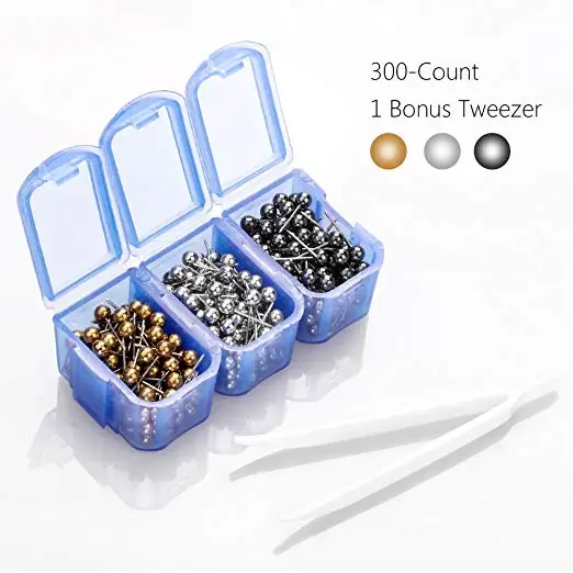 Map Tacks 1/8-Inch Retro Metallic Color Beads Head Marking Push Pins, 3 Colors, 300-count
Map Tacks 1/8-Inch Retro Metallic Color Beads Head Marking Push Pins, 3 Colors, 300-count