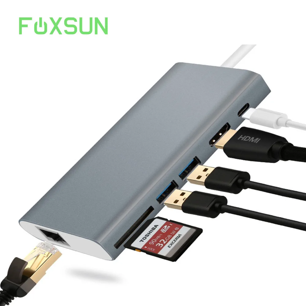 USB-концентратор 7 в 1 с портом для зарядки Type-C, 4k, HDMI-совместимый адаптер, 2 порта USB 3,0, 1000 м, Ethernet-порт SD для MacBook
USB-концентратор 7 в 1 с портом для зарядки Type-C, 4k, HDMI-совместимый адаптер, 2 порта USB 3,0, 1000 м, Ethernet-порт SD для MacBook