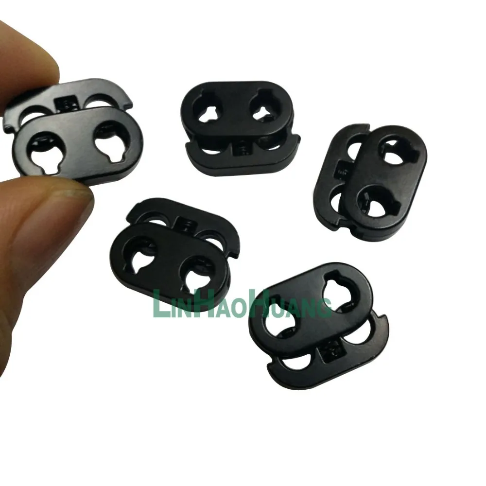 

50pcs/lot Partial metal alloy Cord Lock Toggle Stopper lock Bean Matte black Toggle Clip 4.5mm hole free shipping STOPPER-17MM