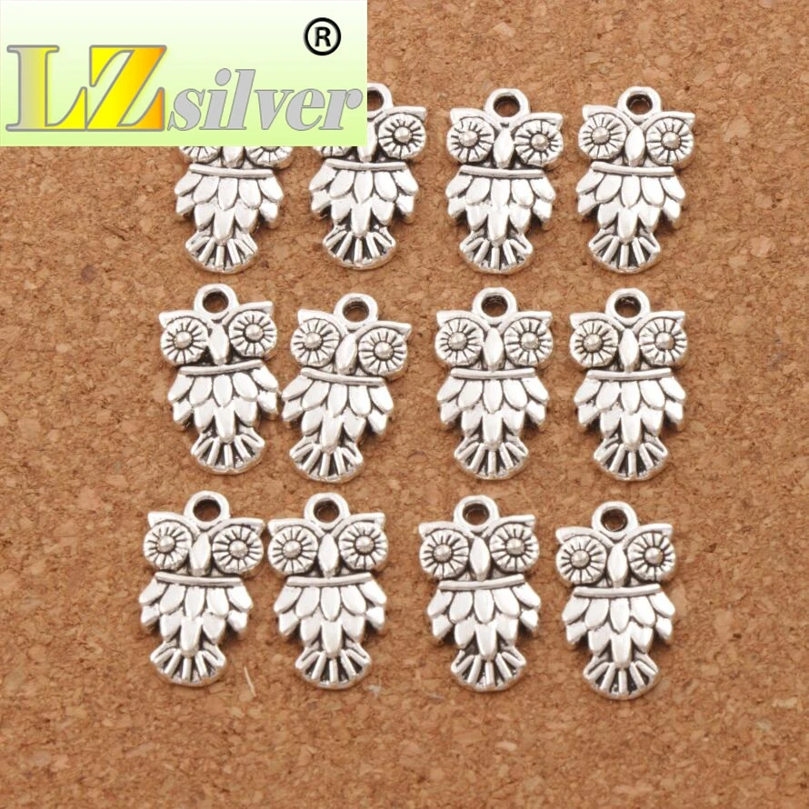 Owl Bird Spacer Charm Beads 200PCS zinc alloy Pendants Alloy Handmade Jewelry DIY L991 11x19.5mm