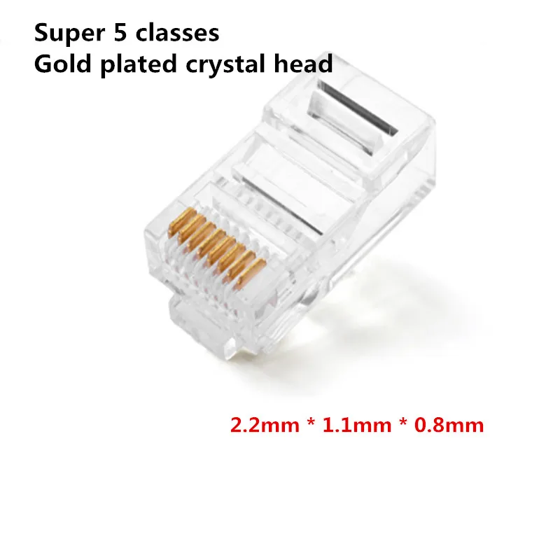 100PCS Crystal 8Pin RJ45 Modular Plug Rj-45 Network Cable Connector Adapter for Cat5 Cat5e Cat6 Rj 45 Ethernet Cable Plugs Heads
100PCS Crystal 8Pin RJ45 Modular Plug Rj-45 Network Cable Connector Adapter for Cat5 Cat5e Cat6 Rj 45 Ethernet Cable Plugs Heads