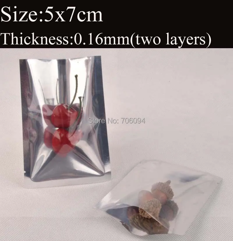5*7cm(2''x2.8'') Clear silver Aluminum Foil Bag,Heat seal silver Aluminum foil bag visiable tea packing plastic bag,300pcs/lot
5*7cm(2''x2.8'') Clear silver Aluminum Foil Bag,Heat seal silver Aluminum foil bag visiable tea packing plastic bag,300pcs/lot