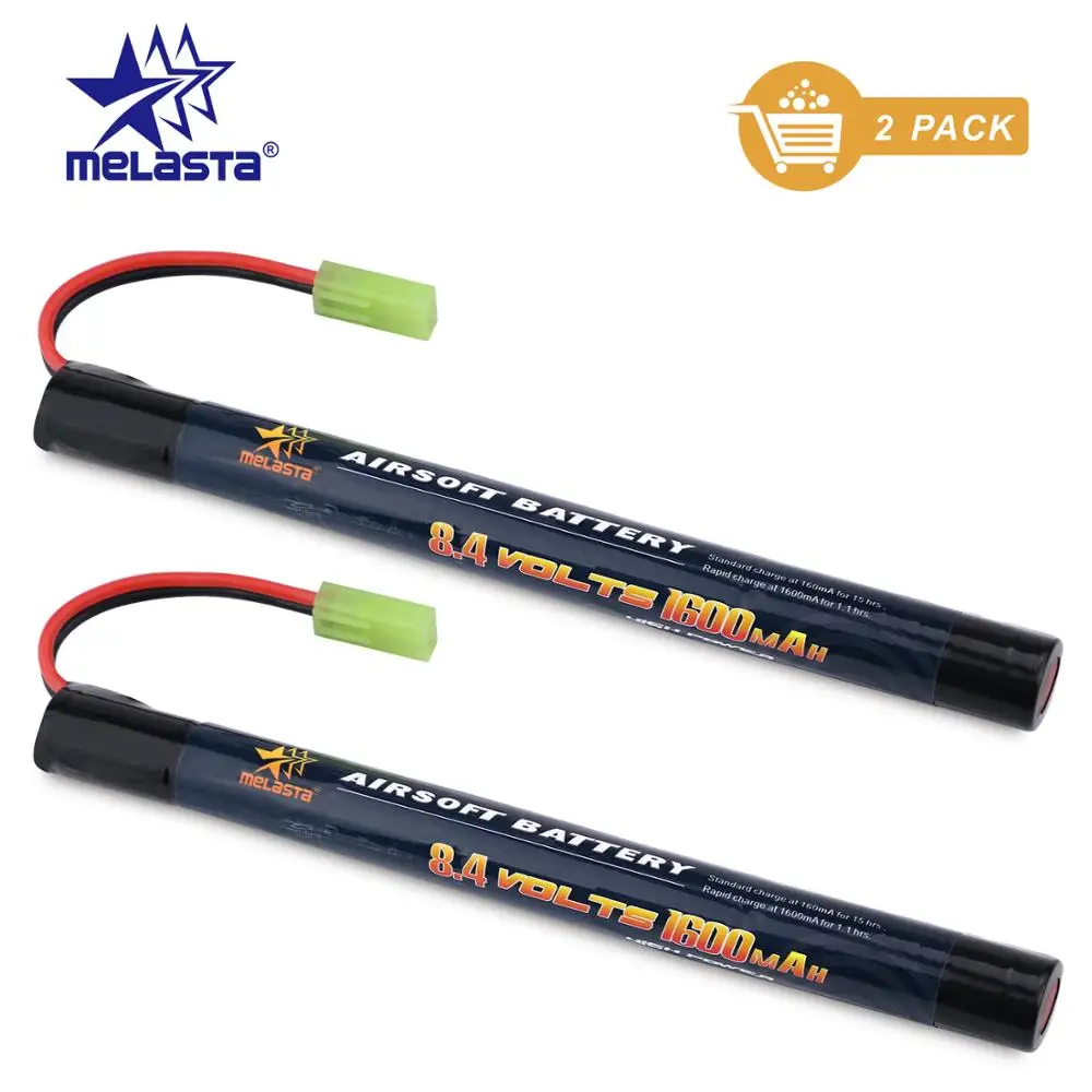 Melasta 2Pack 7S 2/3A 8.4v 1600mAh Stick NIMH Airsoft Guns Battery Pack with Mini Tamiya Connector for Airsoft Mini AK series
Melasta 2Pack 7S 2/3A 8.4v 1600mAh Stick NIMH Airsoft Guns Battery Pack with Mini Tamiya Connector for Airsoft Mini AK series