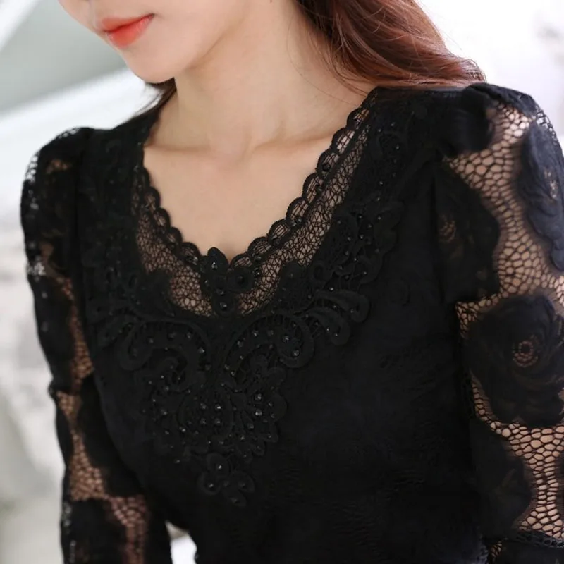 6XL Hollow Out Lace Blouse Elegant Shirt Ladies Tops Crochet Long Sleeve Embroidery Patchwork Women Blouses Tops White DF2753
6XL Hollow Out Lace Blouse Elegant Shirt Ladies Tops Crochet Long Sleeve Embroidery Patchwork Women Blouses Tops White DF2753