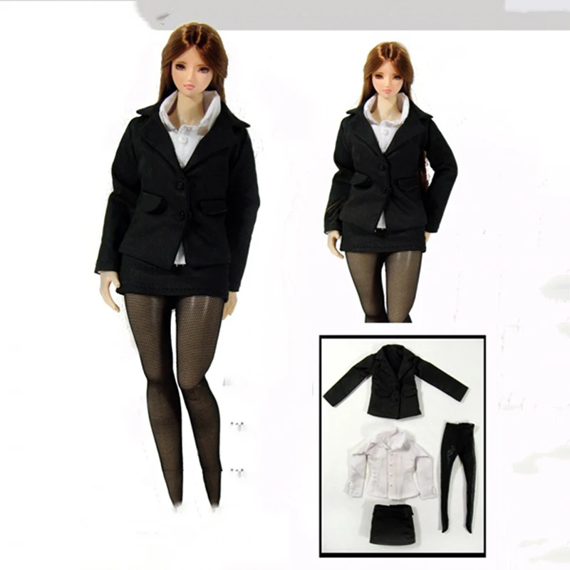 1/6 женский черный костюм с белой рубашкой и чулками для тела 12 дюймов
1/6 женский черный костюм с белой рубашкой и чулками для тела 12 дюймов