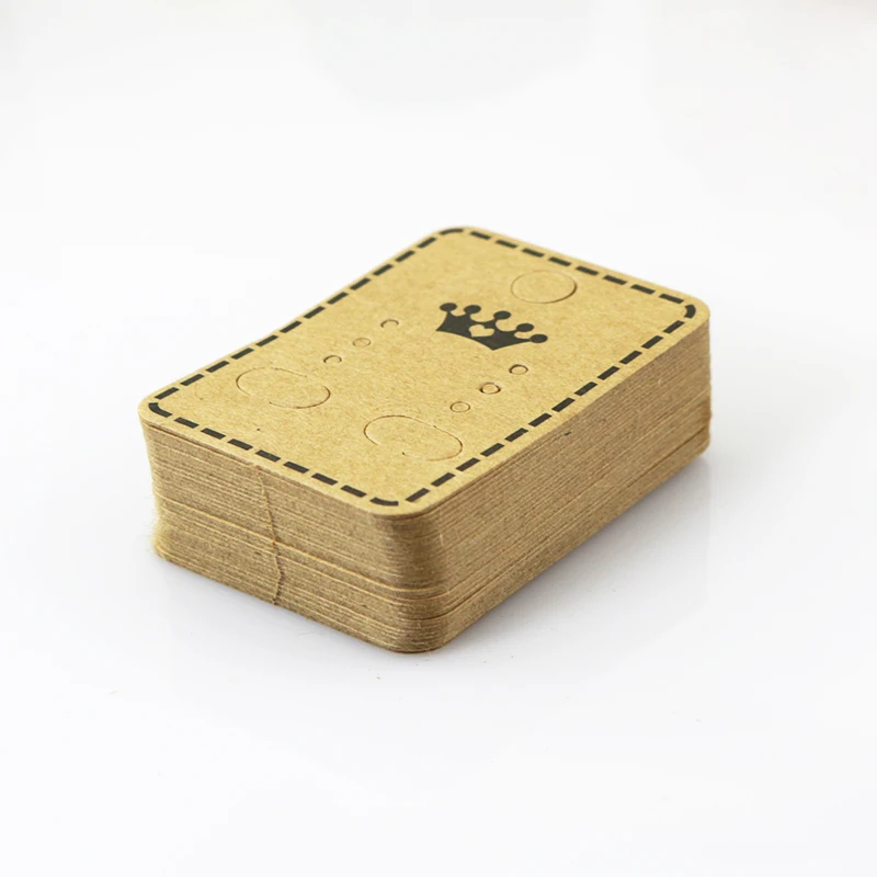 100Pcs/lot 4.5x3.2cm Craft Paper Ear Studs Card Hang Tag Jewelry Display Earring Card Favor Label Tag Brown Color Crown Printing
100Pcs/lot 4.5x3.2cm Craft Paper Ear Studs Card Hang Tag Jewelry Display Earring Card Favor Label Tag Brown Color Crown Printing