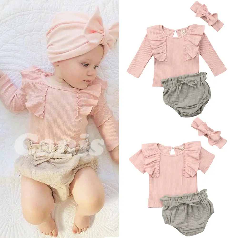 Lovely 0-18M Baby Girl Clothes Infant Ruffle Long Sleeve Lace Tops T-Shirt PP Shorts Headband Briefs 3PCS Outfits Summer Casual
Lovely 0-18M Baby Girl Clothes Infant Ruffle Long Sleeve Lace Tops T-Shirt PP Shorts Headband Briefs 3PCS Outfits Summer Casual