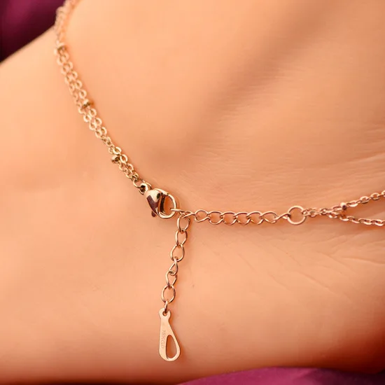 Double Line Tinkle Bell Anklet Rose Gold Color Titanium Steel Fashion Jewelry Valentine Birthday Gift Free Shipping Never Fade
Double Line Tinkle Bell Anklet Rose Gold Color Titanium Steel Fashion Jewelry Valentine Birthday Gift Free Shipping Never Fade