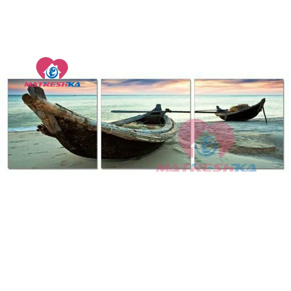 Фото Алмазная вышивка 5d с изображением пейзажа лодки мозаика из страз сделай сам(Aliexpress на русском)