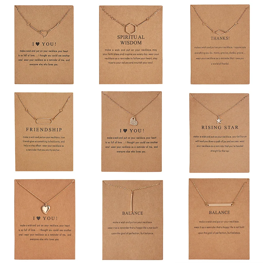 Fashion I Love You Heart Necklace Stars Bow Square Geometric Circle Necklaces Vintage Necklace Pendant Charm Women Friend Gift
Fashion I Love You Heart Necklace Stars Bow Square Geometric Circle Necklaces Vintage Necklace Pendant Charm Women Friend Gift