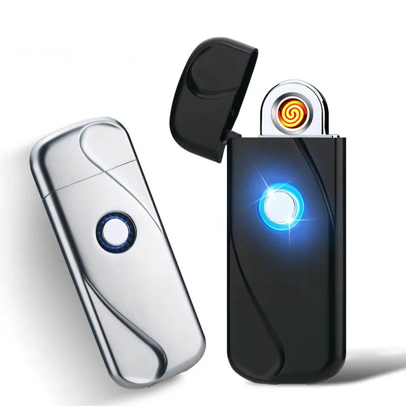 Умная светодиодная Зажигалка для зарядки через USB Индукционная металлическая
