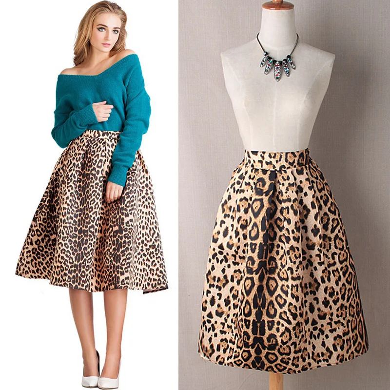 Women Vintage Satin Leopard Print Pleated Skirt Autumn Winter High Waist A-Line Skirts Highly Elastic Tutu Midi Skirt
Women Vintage Satin Leopard Print Pleated Skirt Autumn Winter High Waist A-Line Skirts Highly Elastic Tutu Midi Skirt