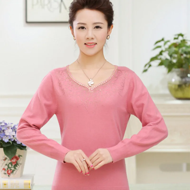 Women Nice Fashion Sweater Basic Wool Thick Pullovers Mother Clothing Long Sleeve Loose Knitted Cashmere Sweater A244
Women Nice Fashion Sweater Basic Wool Thick Pullovers Mother Clothing Long Sleeve Loose Knitted Cashmere Sweater A244