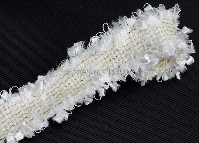 

40yard Craft White with Gold Thread Braided Trimming Decorated Ribbon Trim Sew On Trim 20mm T532