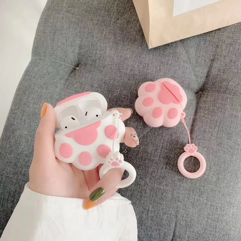 For Airpods Case Cute 3D Pink Cat Paw Funny Silicone Soft TPU Earphone Cases For Airpods Protection Cover Bag With Ring Strap
For Airpods Case Cute 3D Pink Cat Paw Funny Silicone Soft TPU Earphone Cases For Airpods Protection Cover Bag With Ring Strap