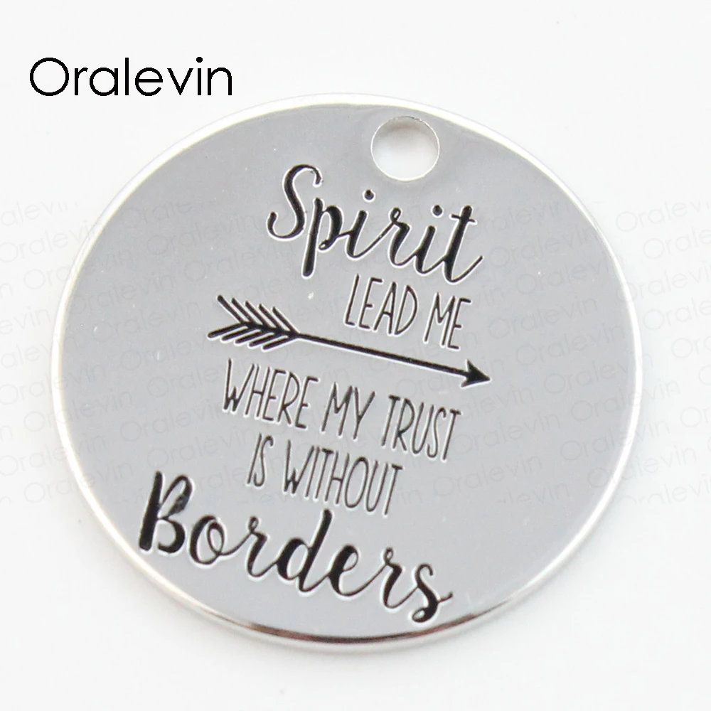 Wholesale Silver SPIRIT LEAD ME WHERE MY TRUST IS WITHOUT BORDERS 22 MM Disc Pendant for DIY Jewelry 10Pcs/lot, #LN224P
Wholesale Silver SPIRIT LEAD ME WHERE MY TRUST IS WITHOUT BORDERS 22 MM Disc Pendant for DIY Jewelry 10Pcs/lot, #LN224P