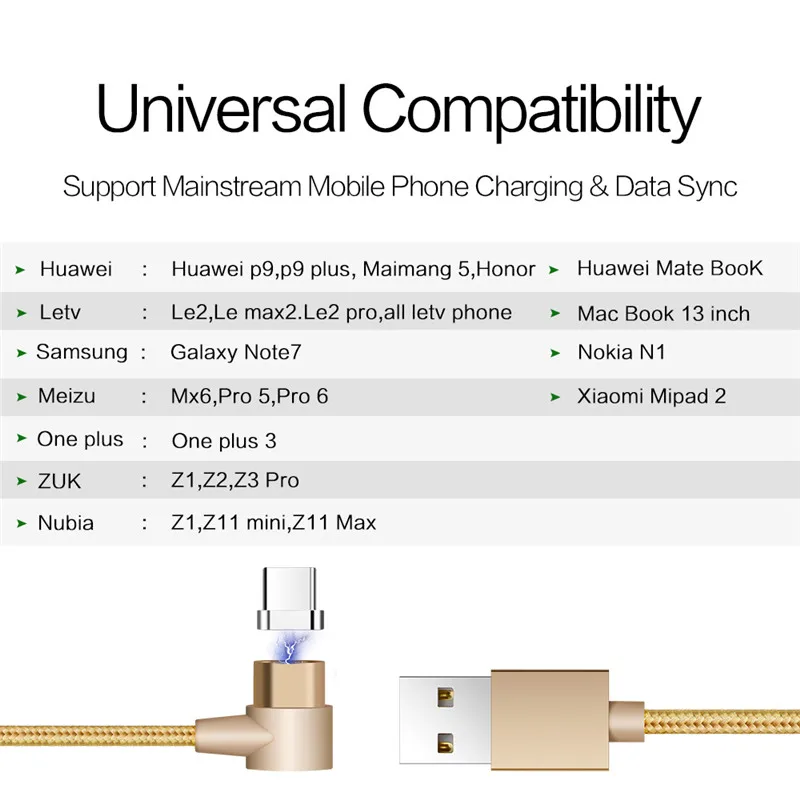 Магнитный кабель MANTIS type C USB 1 M L форма Быстрая зарядка type-C 90 градусов