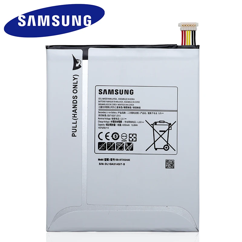 Оригинальная батарея Samsung EB-BT355ABE для GALAXY Tab A 8 0 T355C Tab5 SM-T355 SM-T350 P355C SM-P350 T355 |